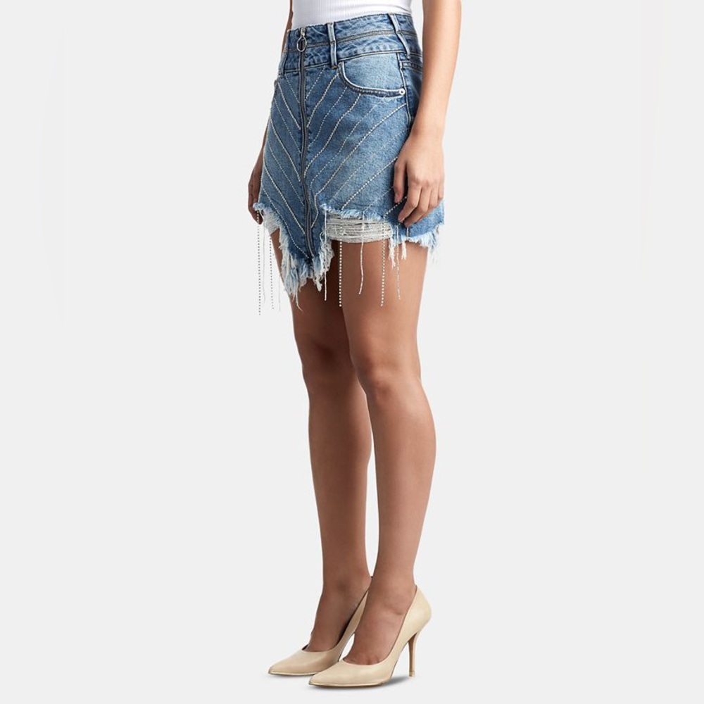 NWT True Religion Rhinstone Denim Skirt